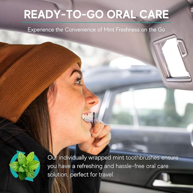 Avistar 480 Prepasted Disposable Toothbrushes Individually Wrapped - Single Use Pre Pasted Disposable Toothbrushes with Toothpaste Built in - Waterless Toothbrush for Travel, Guests, Hotel, & Camping