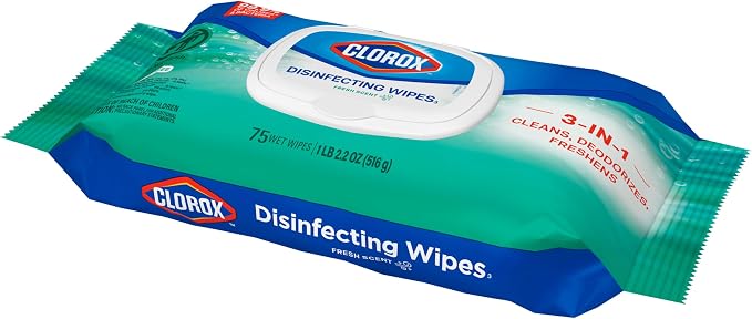 Clorox Disinfecting Wipes Flex Pack, Bleach Free, Fresh Scent, 75 Count, Pack of 3 (Pack May Vary)
