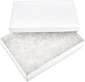 TheDisplayGuys - 25-Pack #75 Cotton Filled Cardboard Paper Jewelry Boxes Gift Case - Matte White (7.1" x 5.2" x 1.3") - for Shipping or Storage