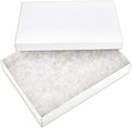 TheDisplayGuys - 25-Pack #53 Cotton Filled Cardboard Paper Jewelry Boxes Gift Case - Matte White (5.4" x 3.9" x 1.0") - for Shipping or Storage