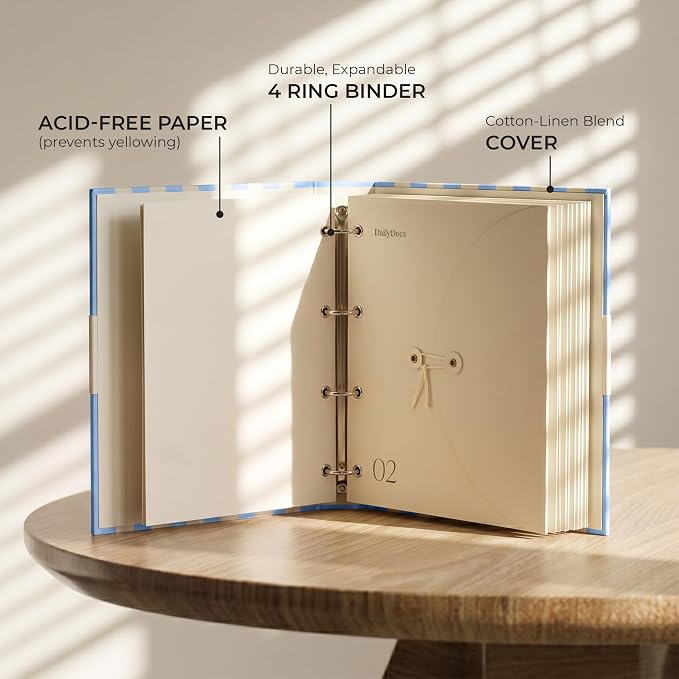 Document Organizer Binder for Important Papers & Passports, Cloud