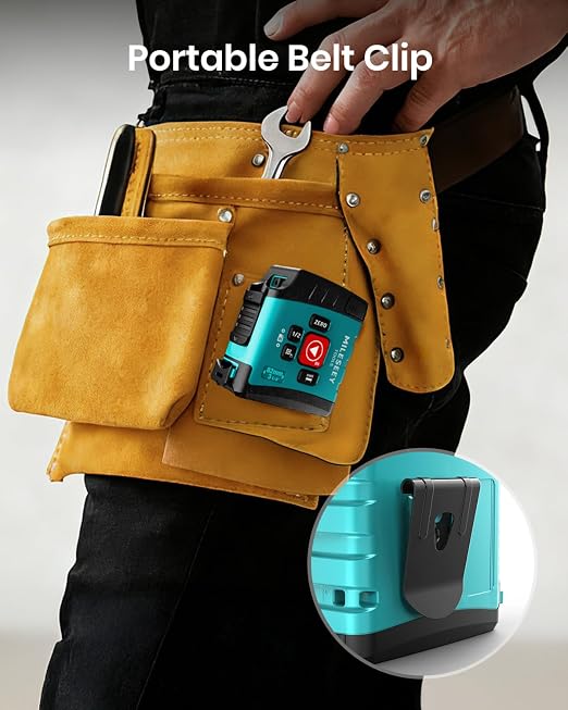 MILESEEY DT20 Digital Laser Tape Measure,131Ft Laser Distance Meter & 16Ft Digital Tape, Rechargeable, 1/16" Accuracy, Large Backlit Display, Ft/In/M/CM/MM Units, Area Volume for Home DIY Construction