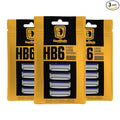 HeadBlade Men's HB6 Refill Shaving Razor Blades - 6 Stainless Steel Blades for No Tugging or Pulling, Shave Less, Works for Face, Body, and Scalp (12 Blades) 3 Pack