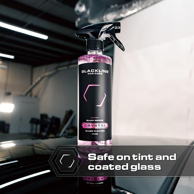 Blackline Glass Cleaner - Works on Glass, Windows, Mirrors & Navigation Screens. Tint Safe Car Window Cleaner - 16 fl oz bottle, Streak Free Spray
