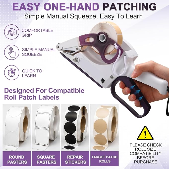 Label Applicator Gun Target Paster Gun, Handheld Target Patch Applicator for Paper Shooting Targets, Manual Label Pasting Tool for Range Maintenance Shooting Training