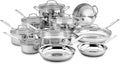 Cuisinart 17-Piece Stainless Steel Cookware Set, Chef's Classic Steel Collection with Pure Aluminum Core for Quick and Even Heat, Cool Grip Handles, Dishwasher Safe, 77-17N | Dishwasher-safe stainless steel pans and pots with riveted handles & aluminum...