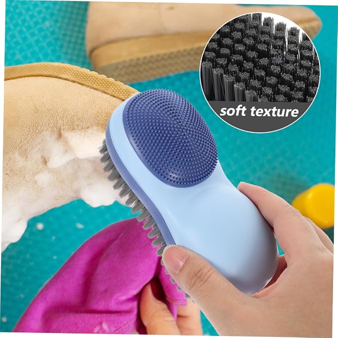 Healeved 6pcs Double-Sided Laundry Scrub Brush for Clothes and Shoes Cleaning Soft Bristle Multi-Functional Tool for Home Office Kitchen and Bathroom Use Iceberg