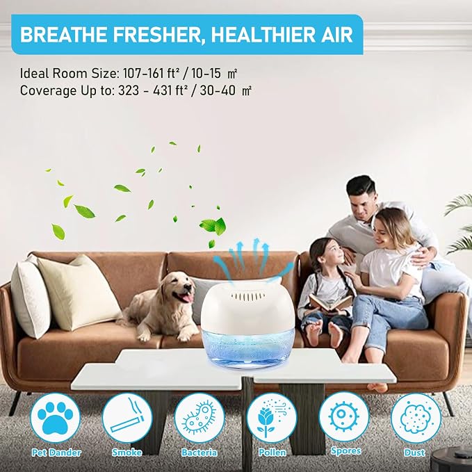 Purifier Air Washer, Air Fresher Aroma Diffuser for Home, Office, Air Purifier with Night Light (White)