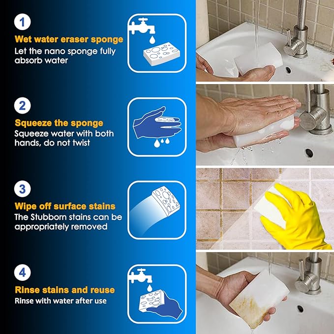 Melamine Sponge, 100Pcs+50Pcs+25Pcs,175pcs in total, Magic Sponge Eraser, Durable Cleaning Foam, Premium Scrubber Pads, for Sinks, Kitchen, Bathroom, Wall, Glass, Shoes, Multi-Purpose Powerful Sponge.