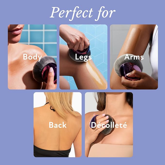 Westmore Beauty Blend & Blur Extra Large Kabuki Leg & Body Makeup Brush - Full Body Coverage Perfector & Self Tanner Blending Brush with Vegan Ultra-Soft Dense Bristles for All Skin Types, Purple