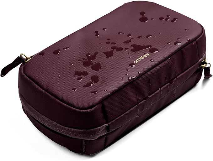Orbitkey 2-in-1 Tech Accessory Pouch with Detachable Slim Sleeve – Travel Electronics Organizer for Cables, Chargers, Earbuds, Power Bank – Compact Gadget Bag & Portable Tech Storage Case (Plum)