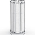 Toilet Paper Holder Stand, Freestanding Toilet Paper Storage,Silver | Waterproof Raised Feet,Rustproof,Fit 3 Mega Rolls,No Drilling No Assemble,Minimalistic Storage,Space-saving Renter Friendly