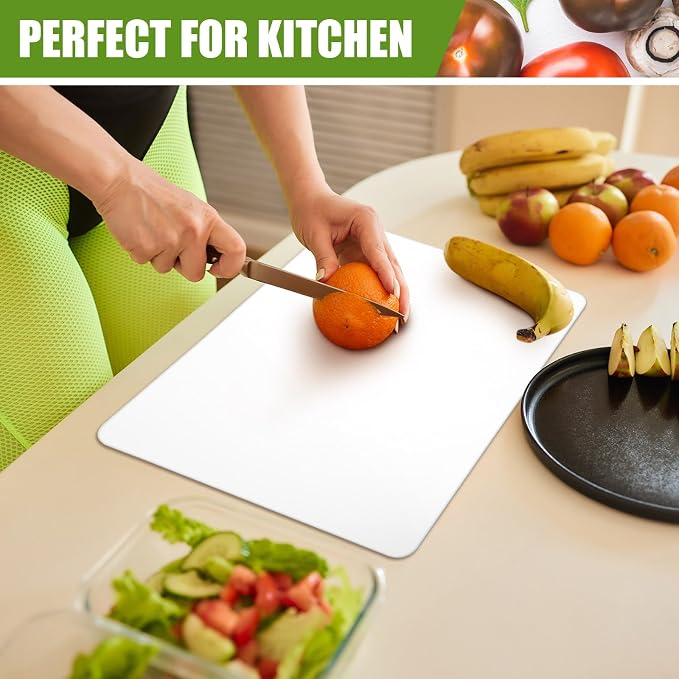 Hushee 120 Count Disposable Cutting Board Sheets 15 x 10. 6 Inch Disposable Sheets Flexible Plastic Sheet Cutting Mat Large Chopping Boards for Kitchen Cooking Traveling Camping Tailgating BBQ