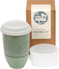 NOVA CERAMICS Travel Mug – Travel Coffee Tumbler – On the Go Coffee Mug – Microwave & Dishwasher Safe Green CoffeeTumbler - Gifts for Women Men Him Her – 12oz – Emerald