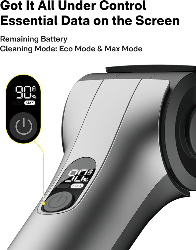 HOTO Flexi™ Cordless Electric Spin Scrubber, Adjustable Angle, Extendable Handle, Smart Display, IPX7 Waterproof, Powerful Cleaning Scrubber with 8 Replaceable Brush Heads, for Bathtub, Bathroom, Tile