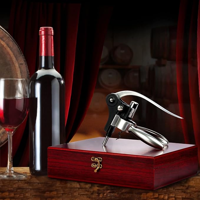 9-Pieces Corkscrew Wine Opener Set, Stainless Steel Cork Screw Rabbit Wine Bottle Opener Kit Including Foil Cutter, Pourer, Vacuum Wine Stopper Corkscrews etc, Ideal Wine Sets Gifts for Women & Men