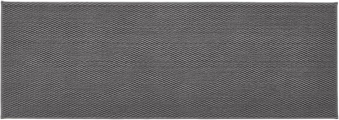 TYUU Bathroom Runner Rug, Long Bath Mat Washable Thin Quick Dry Low Pile Bathroom Runner Rugs 24 x 60 Non Slip, Dark Grey 24"x60"