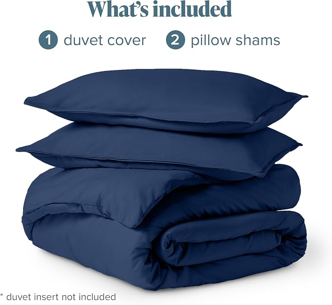 Bare Home Bedding Duvet Cover Full Size - Premium 1800 Super Soft Collection - Lightweight, Cooling Duvet Cover - Soft Breathable Bedding (Full, Dark Blue)