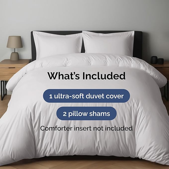 Duvet Cover King Size Set - Extra Soft King Duvet Cover 104" x 90" with 2 Pillow Shams for Women, Men, Kids & Teens - Hotel Luxury w/ Zipper Closures & Ties - Comfy, Cozy & Breathable (French Grey)