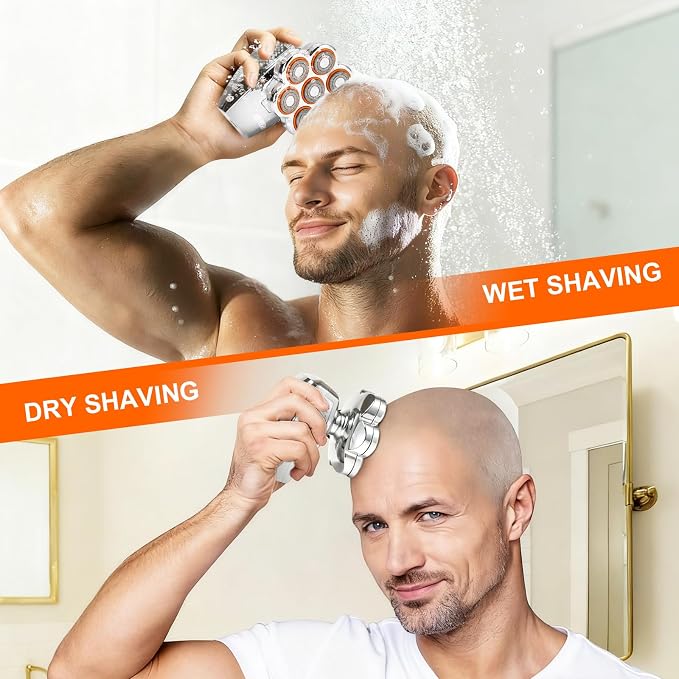 Head Shavers for Bald Men: 120min Long Time Use Rechargeable Electric Razor - Waterproof Wet Dry Shaving - Professional Grooming Kit for Balder