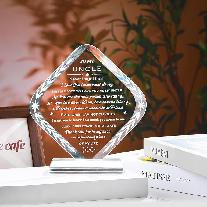 Uncle Gifts from Niece Nephew Meaningful Crystal Gifts for Uncle on Fathers Day Christmas Thanksgiving Day Birthday Presents Idea for Uncle Best Uncle Ever Gifts