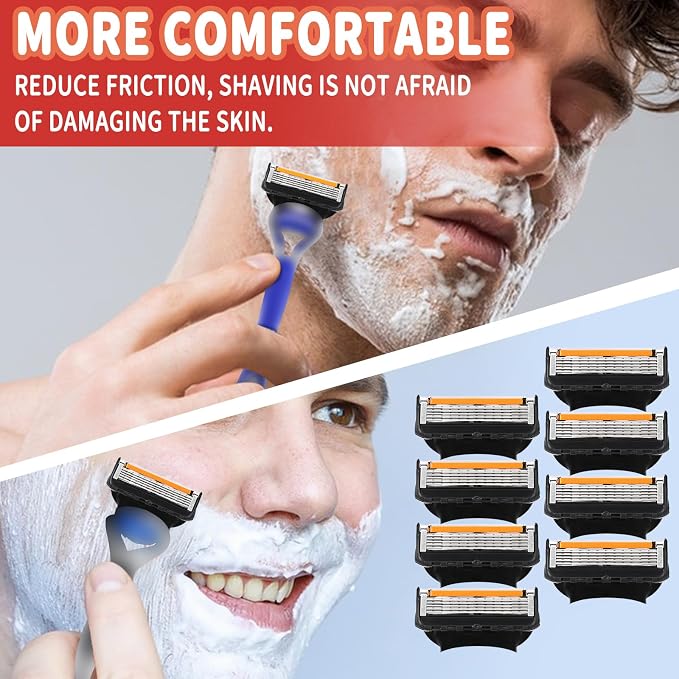 24 Replacement Razor Blades for Men – Compatible with Gillette ProGlide &Razor Systems, 5-Blade Refills, Wet Shave, Value Pack, Smooth & Precise