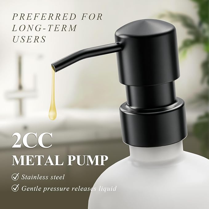 Cisily Kitchen Soap Dispenser Set Comes with Ceramics Sponge Holder, Gold Pumps, and Instant Dry Tray, Hand and Dish Soap Dispenser Set (4, Black + White + Sponge Holder)