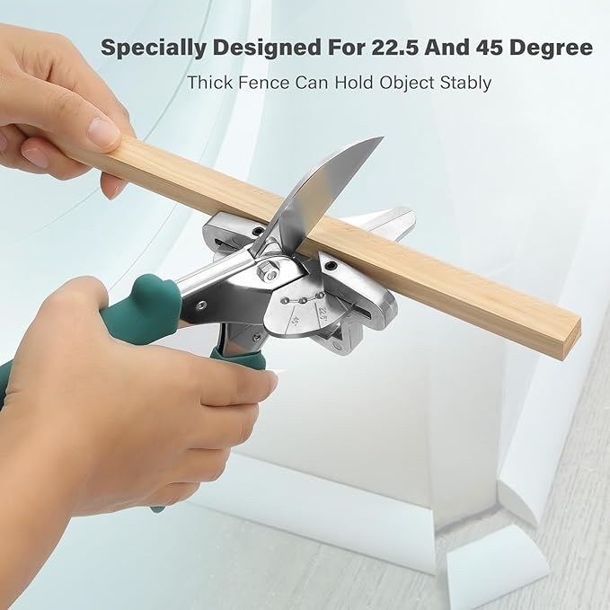 O’Shine 22.5 Degree Miter Shears For Angular Cutting Molding Wood Crafting, Quarter Round Cutting Tool Shoe Molding Cutters, Multi Angle Miter Shear Cutter Trim Cutter Hand Tool, w/ 1pc Extra Blade