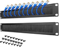 Tecmojo 1U Rack Mount Cable Management Panel with Brush,Rack Brush Panel for 19 inch Server Rack or Network Cabinet,Black,2 Pack