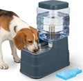 Auto Dog Water Dispenser with Stainless Steel Bowl Feeder for Pets | Automatic Cat Water Dispenser Gravity Water Feeder Dog Waterer for Puppy Kitten Pets (Include Filter &Ice Pack) 1.6Gal Navy
