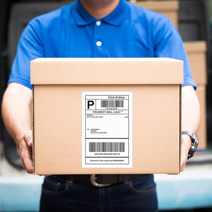 L LIKED 16 Rolls 4" x 6" Direct Blank Thermal Shipping Labels with 250 Labels/Roll - Compatible with Zebra 2844 ZP-450 ZP-500 ZP-505 (16 Rolls)