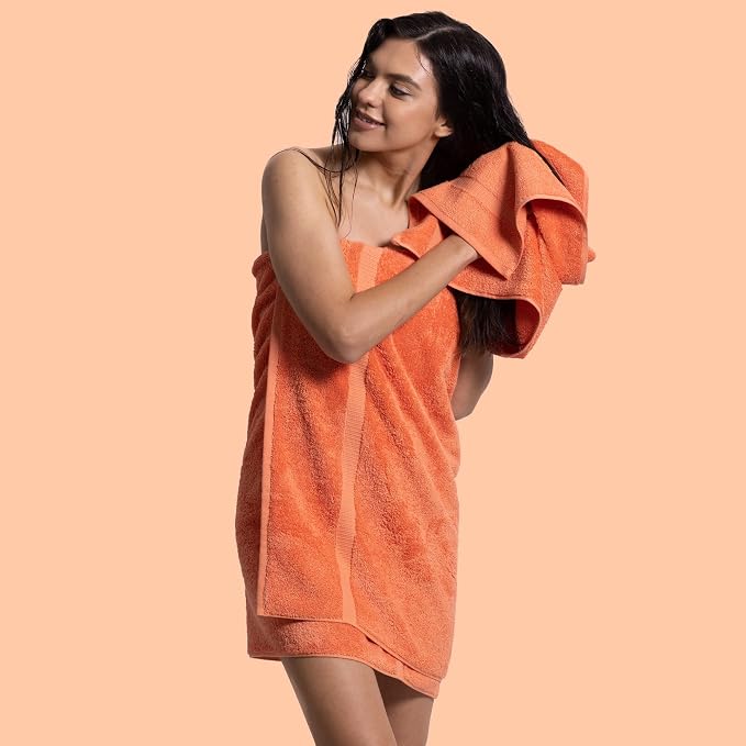 Chakir Turkish Linens 4 Piece Hand Towels, 100% Cotton Turkish Towels for Bathroom, Luxury Soft Absorbent Hand Towel Set, 16 x 30 Inches, Coral