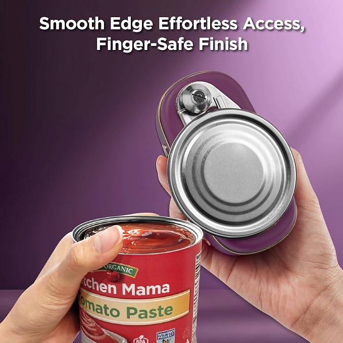 Kitchen Mama Orbit One Electric Can Opener, Royal Burgundy | Rechargeable, Hands-free, USB-C Charging, Automatic Stop, Smooth Edge