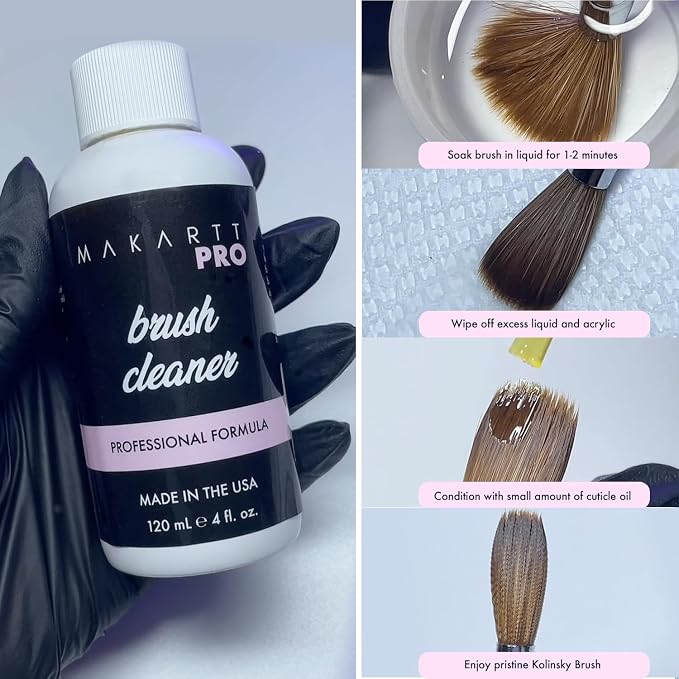 MakarttPro Kolinsky Acrylic Nail Brush Size 12 – 100% Pure Kolinsky Hair for Acrylic Application, Bigger Bead Control, Anti-Clogging, Acetone Resistant Handle