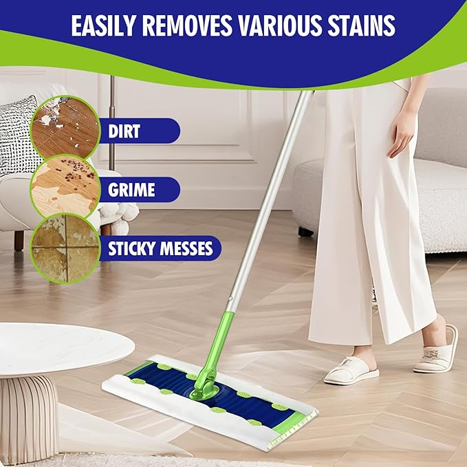 20 Count XL Heavy Duty Wet Mopping Cloths Refill Compatible with Swiffer Sweeper XL Mop, Disposable Wet Pads Refill X-Large Size for Multi-Surface Floor Cleaning, Lavender Scent