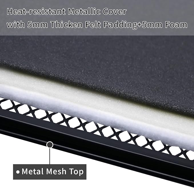 Duwee 13"x43" Ironing Board with Heat Resistant Cover and Thicken Felt Pad | Ironing Boards with Silicone Steam Iron Rest, Heavy Sturdy T-Legs,Black