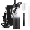 RAYMYLO Insulated Water Bottle 20 oz, Triple Wall Vacuum Stainless Steel (Cold for 24Hrs, Hot for 12Hrs), Leak Proof & Non-BPA, Modern Water Bottle Jug for School with Straw Spout Lids