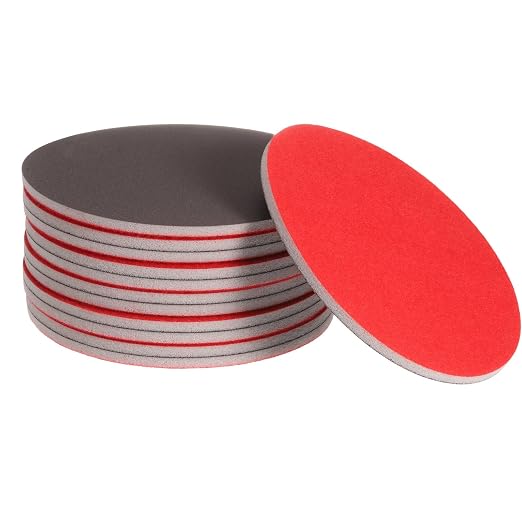 uxcell 12pcs 1200 Grit Sanding Sponge 6 Inch Hook and Loop Sponge Sanding Disc Wet/Dry for Car Wood Drywall Metal