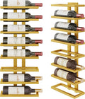 Hoctieon 8 Tier Wall Mount Wine Rack, Wall Racks for Wine Bottles Display and Storage, Hanging Bottle Organizer for Living Room, Dining Room, Wine Cellar, Bar, Gold