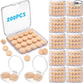 Relaxweex 200 Pcs Wax Earplugs Bulk Moldable Silicone Wax Earplugs for Sleeping 32 db Gel Ear Plugs for Noise Canceling Reduction Swimming Hearing Protection Shooting Construction Work(Clear)