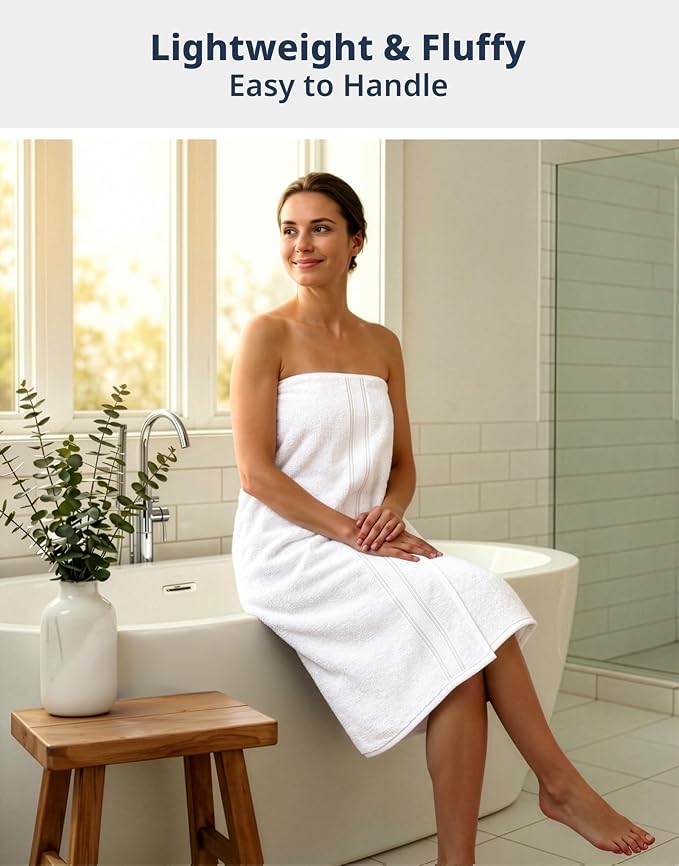 LANE LINEN 100% Cotton Bath Sheets - Exclusive Zero Twist Technology - 4 Pack (35"x66") White Towels large - Ultra Soft, Quick Dry & Super Absorbent - Hotel Collection Oversized Bath Towel Set - White