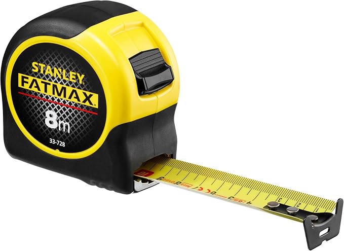 STANLEY Tape Measure Blade Armor 8 M Metric Shock Resistant with Mylar Coating and Cushion Grip 0-33-728