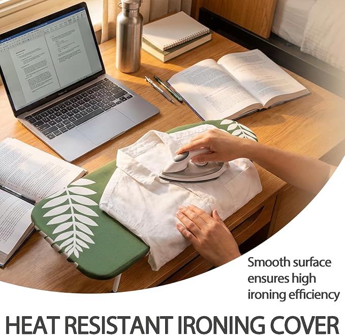 SheeChung Small Ironing Board 12"x32",Mini Iron Board with Metal Mesh Base | Tabletop Ironing Board,Non-Slip Feet,Heat Resistant Cover & Padding,Hook for Hanging,Fit for Dorm Household Laundry Apartment