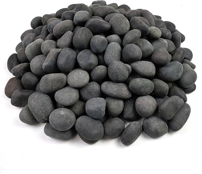 FANTIAN 20 lbs Black River Rocks for Landscaping, 1-2 Inch Natural Stones | Decorative Black Pebbles for Indoor Planters Aquarium Outdoor Garden Walkways Paving and Yards