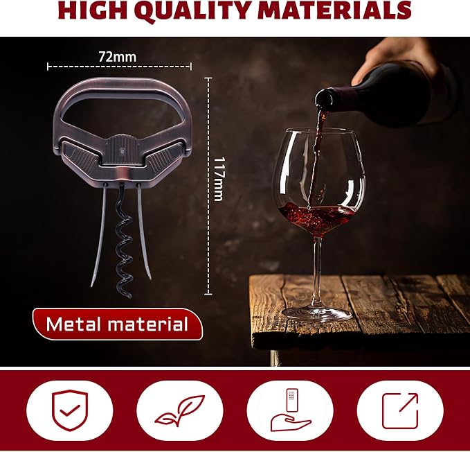 Ah So Wine Opener 3-in-1 Two Prong Cork Remover for Old Corks | Vintage cork saver,3-IN-1 versatility,heavy-duty steel,compact&portable,connoisseur's gift