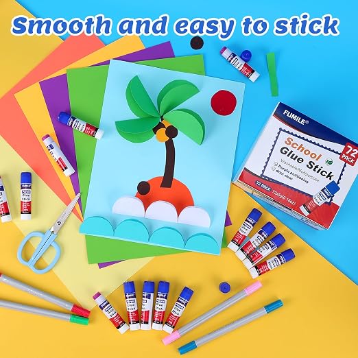 216 Pack Glue Sticks Bulk for Kids, Disappearing Purple Glue Sticks for Classroom and Teacher Supplies.0.18 OZ kids glue Dries Clear, Non-Toxic, Washable, Back to School Supplies and Student Must Have