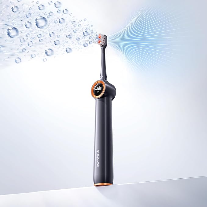 AirJet X3 MAX [Specialized Gum Care] Electric Toothbrush, 100% Plaque Removal, Recession Prevention, Presure Sensor, 60-Day Battery Life for Trip & Travel, Whitening, for Advanced Oral Health, Gray