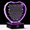 Arikyrist Best Friend Birthday Gifts with LED Base Crystal Heart Friendship BFF Gifts for Women Best Friend Bestie Gift Ideas for Women Gift for Female Friends on Christmas Wedding Valentine's Day