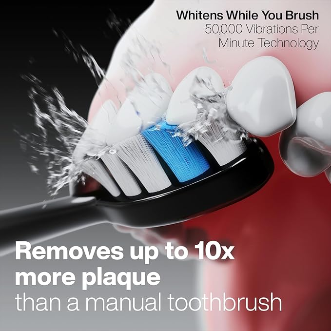 Aquasonic Black Series PRO – Ultra-Whitening Electric Toothbrush – 5 Modes & Smart Timers – Premium Travel Case & 6 Proflex Brush Heads – ADA Accepted Toothbrush (Pack of 2)