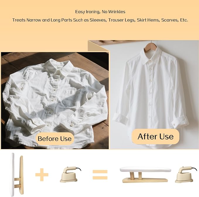 Padded Chest & Sleeve Tailor Ironing Board Long with Wooden Base for Household Tools, Tailor Dress Forms, Sewing and Tailoring Studio